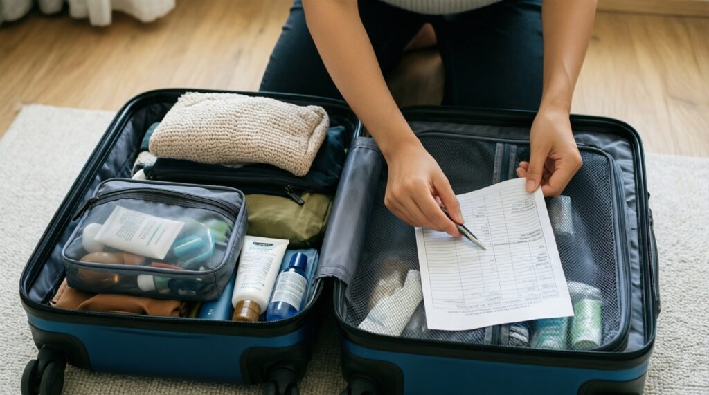 Лайфхаки для путешествий: сбор чемодана по чек-листу и правила ручной клади - иллюстрация