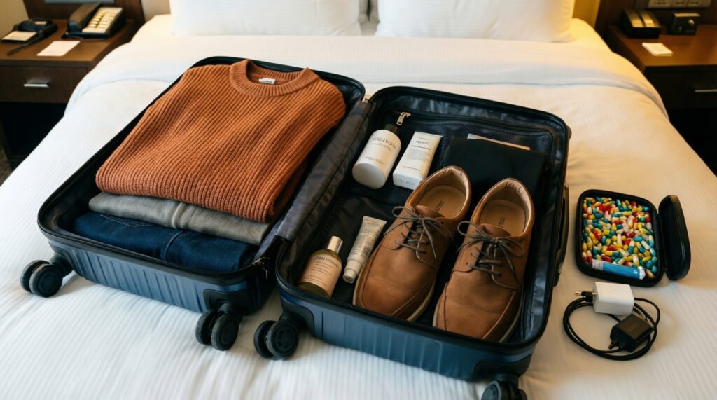 Лайфхаки для путешествий: как компактно сложить чемодан и не забыть важное - иллюстрация