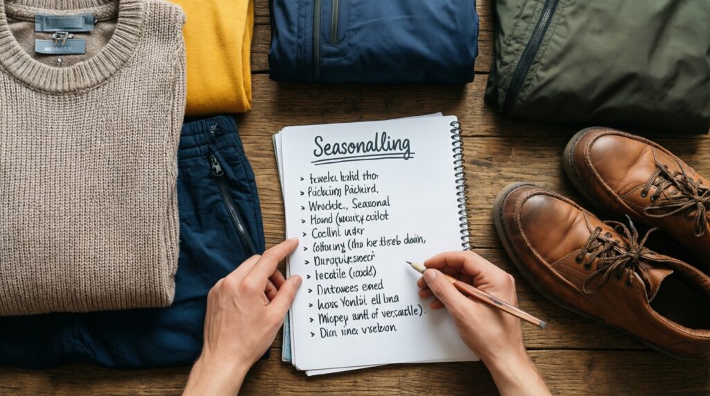 Как упаковать чемодан компактно: техники складывания и список вещей по сезону - иллюстрация