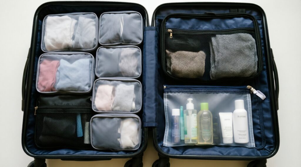 Лайфхаки для поездок: как компактно собрать чемодан и не забыть важное - иллюстрация