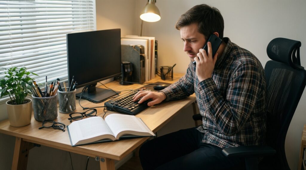 Как выбрать и организовать рабочее место дома: свет, посадка, провода, шум - иллюстрация