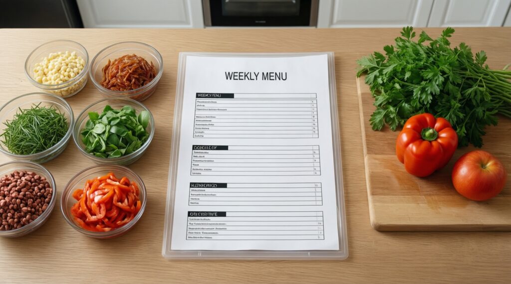 Лайфхаки для быстрой готовки на неделю: базовые заготовки и план меню - иллюстрация