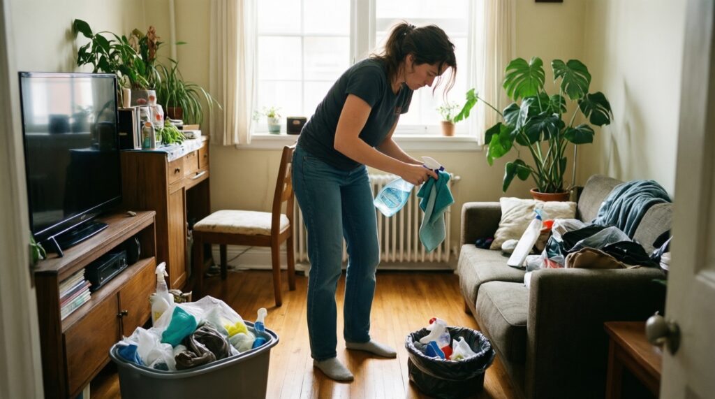 Лайфхаки для быстрой уборки квартиры за 15 минут: чек-лист по зонам - иллюстрация