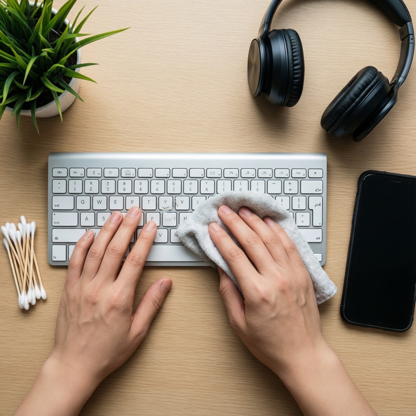 Как быстро почистить клавиатуру, наушники и телефон без лишних затрат